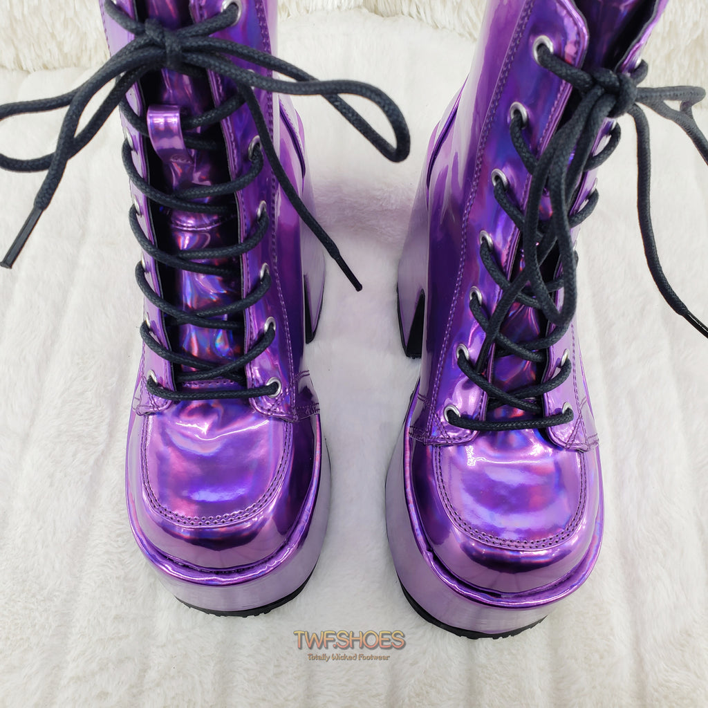 Giant Stompy Shiny Purple Platform Boots