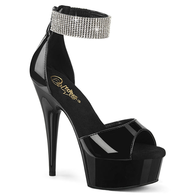 Delight 625 Black Patent 6" High Heel Platform Shoe - Direct - Totally Wicked Footwear