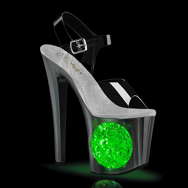 Enchant 708LT-CIRCLE Ankle Strap Platform Sandals 8" Heels - Direct - Totally Wicked Footwear