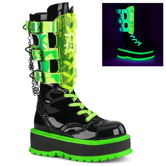 Slacker 156 Platform Combat Gothic Punk Knee Boots - Totally Wicked Footwear