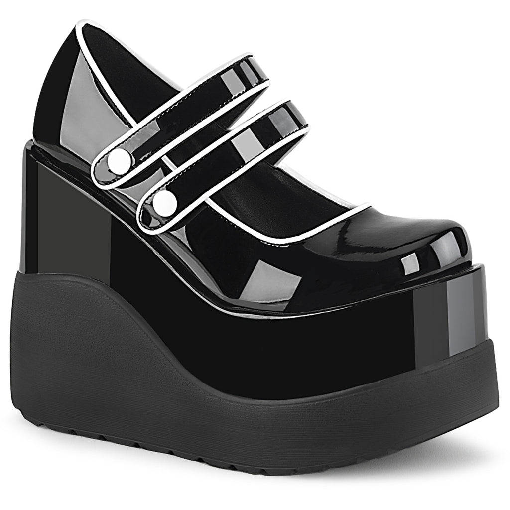 Void 37 Black Patent Platform Mary Jane Platform Shoes - Totally Wicked Footwear